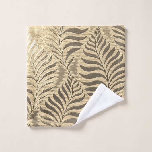 Gold Leaf Motif Badhandtuch Set (Waschlappen)