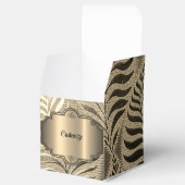 Gold Leaf Motif Cube Geschenkschachtel (Geöffnet)
