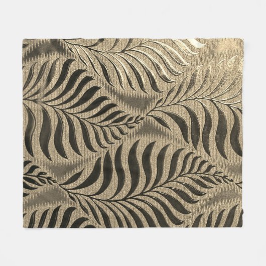 Gold Leaf Motif Fleecedecke (Vorderseite (Horizontal))