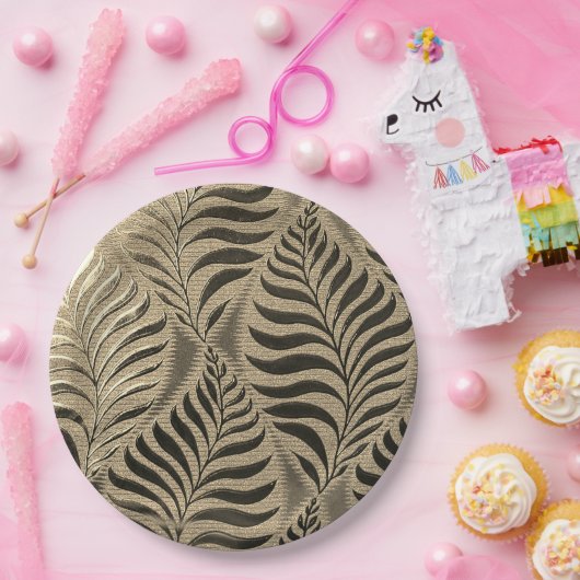 Gold Leaf Motif Pappteller (Party)