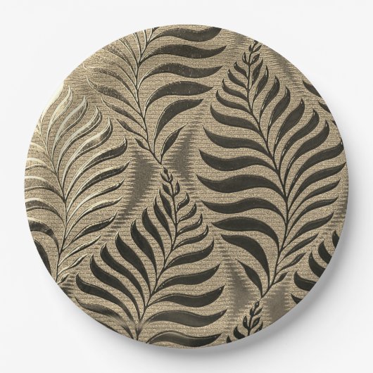 Gold Leaf Motif Pappteller (Vorderseite)