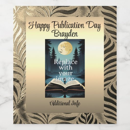 Gold Leaf Motif Weinetikett (Einzelnes Label)