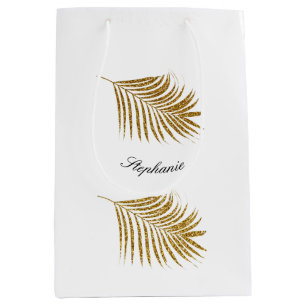 Gold Leaf Muster Birthday Holiday Individuelle Nam Mittlere Geschenktüte