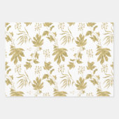 Gold Leaf Navy White Green Spring Brautparty Geschenkpapier Set (Vorderseite 3)