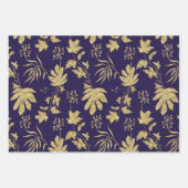 Gold Leaf Navy White Green Spring Brautparty Geschenkpapier Set (Vorderseite)