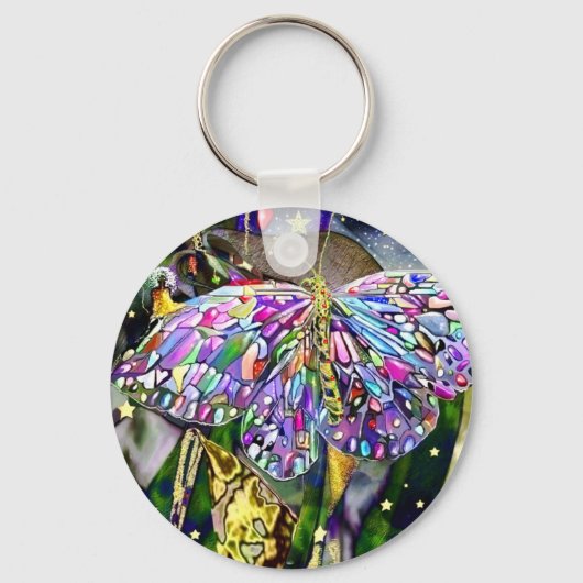 Gold Leaf New Year Butterfly Schlüsselanhänger (Vorderseite)