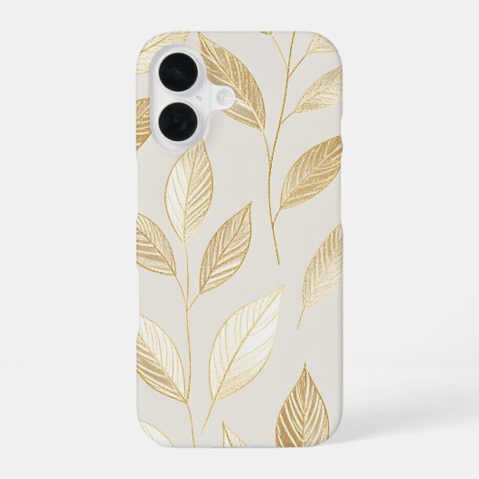 Gold Leaf Pattern iPhone 16 Hülle (Rückseite)