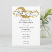 Gold Leaf Post Wedding Brunch Einladung (Stehend Vorderseite)