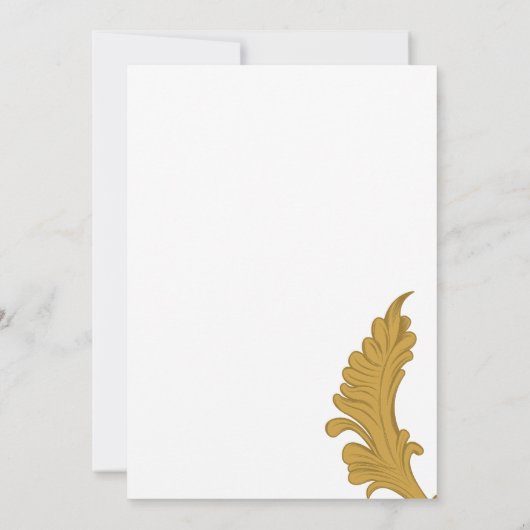 Gold Leaf Post Wedding Brunch Einladung (Rückseite)