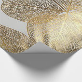 Gold Leaf Print Holiday Wrapping Papier Geschenkpapier (Ecke)
