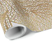 Gold Leaf Print Holiday Wrapping Papier Geschenkpapier (Rolleneckpunkt)