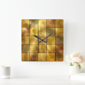 Gold Leaf Quadratische Wanduhr (Zuhause)