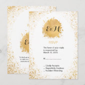 Gold Leaf Spray Einladung (Vorne/Hinten)