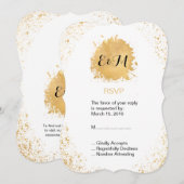 Gold Leaf Spray Einladung (Vorne/Hinten)