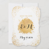 Gold Leaf Spry Save the Date Karte (Rückseite)