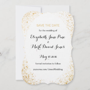 Gold Leaf Spry Save the Date Karte