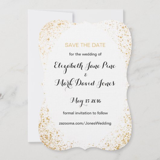 Gold Leaf Spry Save the Date Karte (Vorderseite)