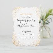 Gold Leaf Spry Save the Date Karte (Stehend Vorderseite)