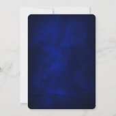 Gold Leaf Swirl Deep Blue Wedding Einladung (Rückseite)