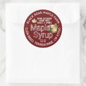 Gold Leaf und Bucket Wood Fired Ahornsirup Rot Runder Aufkleber (Tasche)