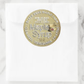 Gold Leaf und Eimer Holz Ahornsirup Rustikal Runder Aufkleber (Tasche)