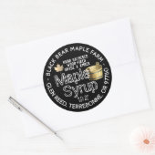 Gold Leaf und Eimer Holz Ahornsirup Schwarz Runder Aufkleber (Umschlag)