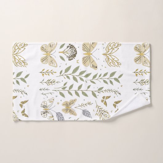 Gold Leaf und Schmetterlinge Badhandtuch Set (Handtuch)