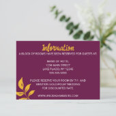 Gold Leaf Wedding Card Begleitkarte (Stehend Vorderseite)