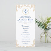 Gold Leaf Wedding Program (Stehend Vorderseite)
