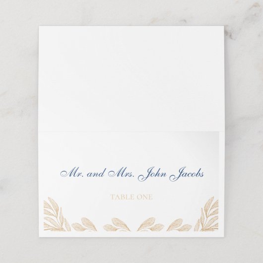 Gold Leaf Wedding Reception Platzkarte (Außenseite Aufgefaltet)