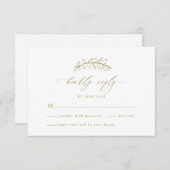 Gold Leaf Wedding RSVP Card (Vorne/Hinten)