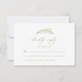 Gold Leaf Wedding RSVP Card