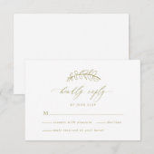 Gold Leaf Wedding RSVP Card Karte (Vorne/Hinten)