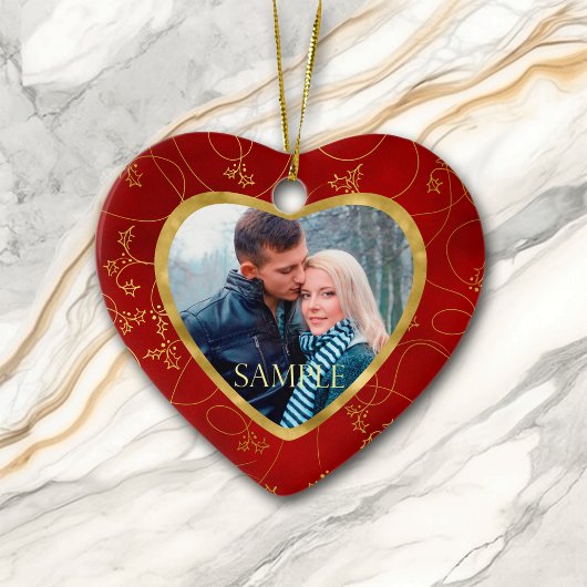 Gold Leaf Wein Foto Vorlage Weihnachten Keramikornament