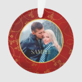 Gold Leaf Wein Foto Vorlage Weihnachten Ornament (Vorderseite)