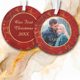 Gold Leaf Wein Foto Vorlage Weihnachten Ornament