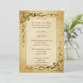 Gold Leafed Wedding Invitations Einladung (Stehend Vorderseite)