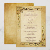 Gold Leafed Wedding Invitations Einladung (Vorne/Hinten)