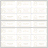 Gold Leafy Wappen Monogram Guest Address Aufkleber (Vorderseite)