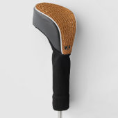 Gold leather texture luxury meeting planner golf headcover (angewinkelt)