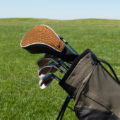Gold leather texture luxury meeting planner golf headcover (In SItu)