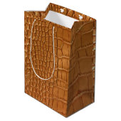 Gold leather texture luxury mittlere geschenktüte (Rückseite Schrägansicht)