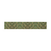 Gold Leaves Forest Green Elegant Pattern Einladungsbanderole (Flach)