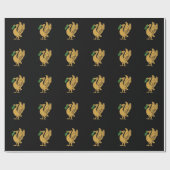 Gold Leber Vogelpapier Geschenkpapier (Flach)