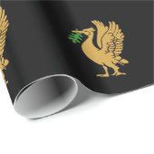 Gold Leber Vogelpapier Geschenkpapier (Rolleneckpunkt)