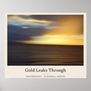 Gold leckt durch abstrakte Sonnenstrahlen über dem Poster