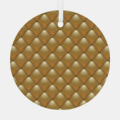 Gold Lederpolsterung, Vintages Sofa. Ornament Aus Glas (Rückseite)