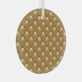 Gold Lederpolsterung, Vintages Sofa. Ornament Aus Glas (Vorderseite Rechts)