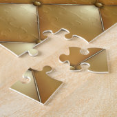 Gold Lederpolsterung, Vintages Sofa. Puzzle (Seite)