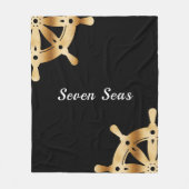 Gold Lenkräder Yacht Fleecedecke (Vorderseite)
